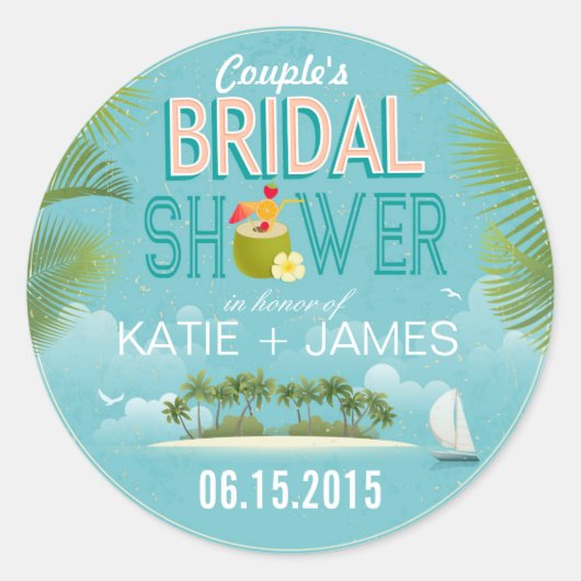 Island Resort Bestemming Vrijgezellenfeest Label (Voorkant)