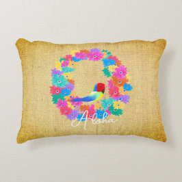Island Rustic Bird 'Aloha'  Accent Kussen