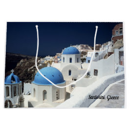 Island Santorini, Greece Gift Bag Groot Cadeauzakje