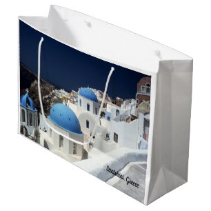 Island Santorini, Greece Gift Bag Groot Cadeauzakje