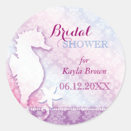 Island Seahorse Paars Vrijgezellenfeest Ronde Sticker