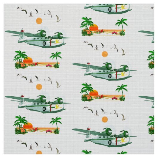 Island Seaplane Fabric Stof (Swatch)