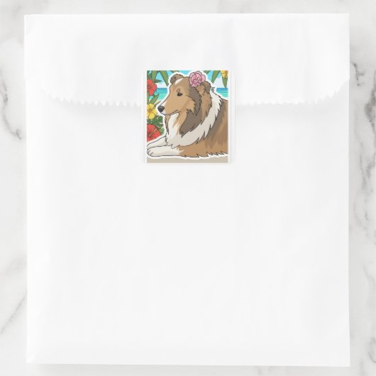 Island Sheltie Vierkante Sticker (Tas)