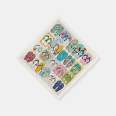 Island Summer Beach Vakantie Bloemen Teenslippers Servet (Hoek)