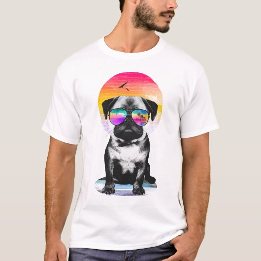 Island summer pug t-shirt (Voorkant)