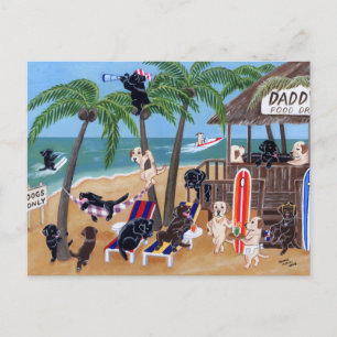 Island Summer Vacation Labradors Briefkaart