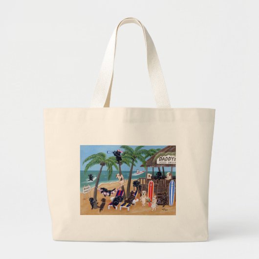 Island Summer Vacation Labradors Grote Tote Bag (Voorkant)