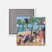 Island Summer Vacation Labradors Magneet (Voorkant / Achterkant)