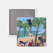 Island Summer Vacation Labradors Magneet (Voorkant / Achterkant)