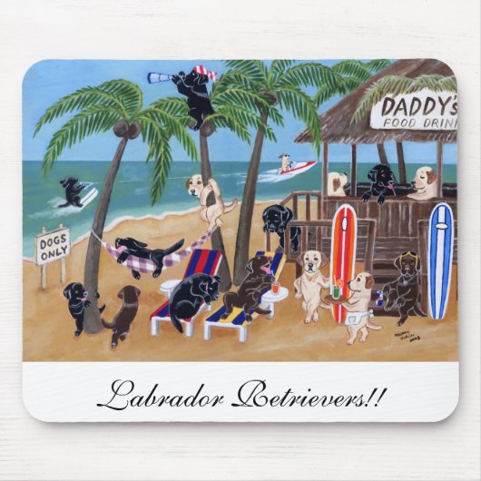 Island Summer Vacation Labradors Muismat (Voorkant)