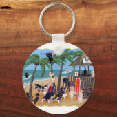 Island Summer Vacation Labradors Sleutelhanger (Voorkant)