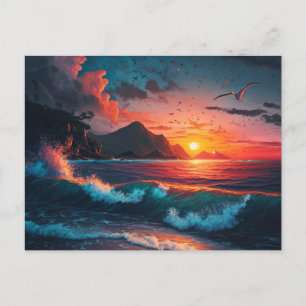 ISLAND SUNSET #1 BRIEFKAART