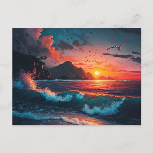 ISLAND SUNSET #1 BRIEFKAART (Voorkant)