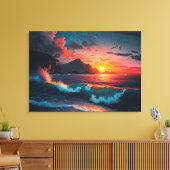 ISLAND SUNSET #1 CANVAS AFDRUK (Insitu (Woonkamer))