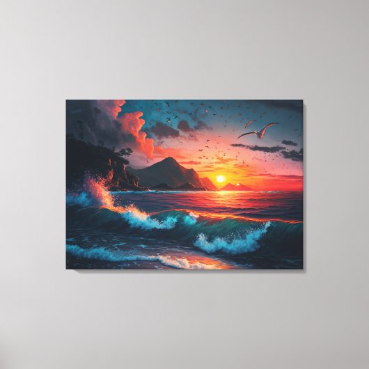 ISLAND SUNSET #1 CANVAS AFDRUK (Voorkant)