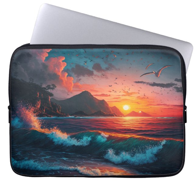 ISLAND SUNSET #1-laptophoes Laptop Sleeve (Voorkant)