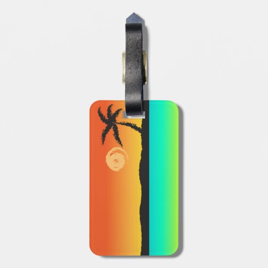 Island Sunset Bagagelabel (Achterkant verticaal)