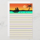 Island Sunset Briefpapier (Voorkant / Achterkant)