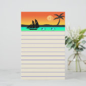 Island Sunset Briefpapier (Staand voorkant)