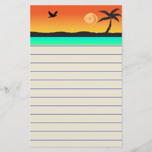 Island Sunset Briefpapier (Voorkant)
