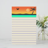 Island Sunset Briefpapier (Staand voorkant)