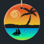Island Sunset Keramisch Ornament<br><div class="desc">Island Sunset</div>