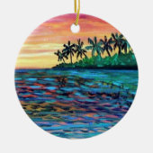 Island Sunset kerstversiering Keramisch Ornament (Voorkant)