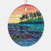 Island Sunset kerstversiering Keramisch Ornament (Links)