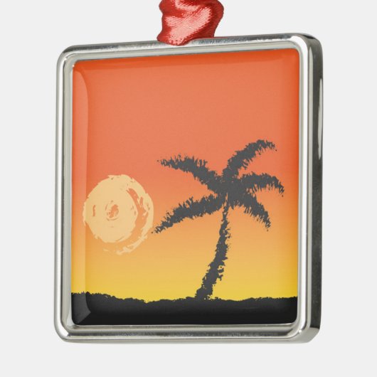 Island Sunset Metalen Ornament (Links)