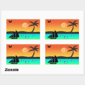 Island Sunset Rechthoekige Sticker (Vel)