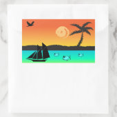 Island Sunset Rechthoekige Sticker (Tas)