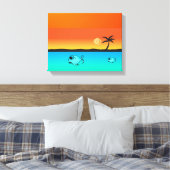 Island Sunset Wrapped Canvas Afdruk (Insitu (Slaapkamer))