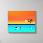 Island Sunset Wrapped Canvas Afdruk (Voorkant)