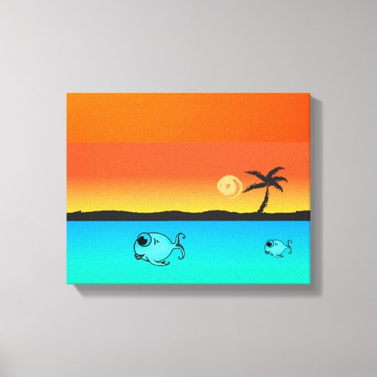 Island Sunset Wrapped Canvas Afdruk (Voorkant)