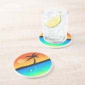 Island Sunset Zandsteen Onderzetter (Zijkant)