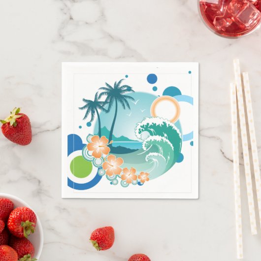 Island Surf Paper Napkins Servetten (Insitu)