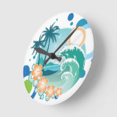 Island Surf Wall Clock Ronde Klok (Hoek)