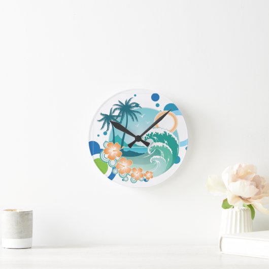 Island Surf Wall Clock Ronde Klok (Huis)