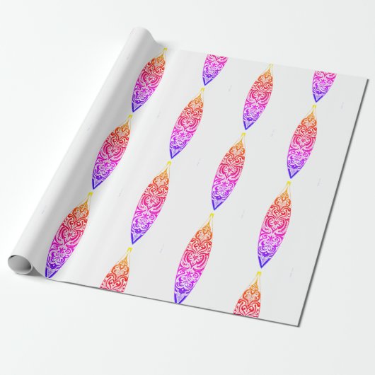 Island Surfboard Wrapping Paper Cadeaupapier (Uitgerold)