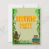 Island Survivor Fun Thleed Party Invitations Kaart (Voorkant)