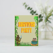 Island Survivor Fun Thleed Party Invitations Kaart (Staand voorkant)