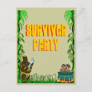 Island Survivor Fun Thleed Party Invitations Kaart