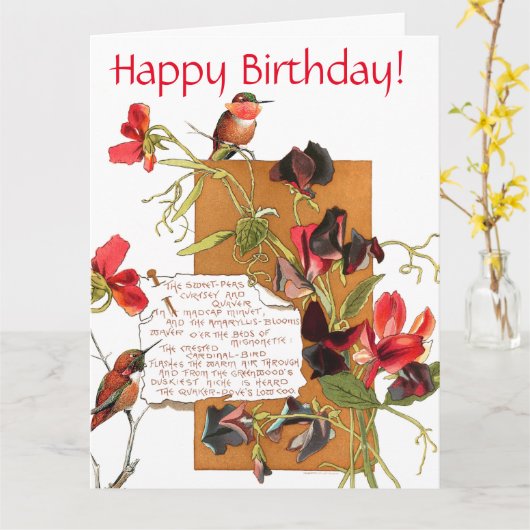 Island Sweet Pea Flowers Bermuda Floral Verjaardag Kaart (Gele Bloem)