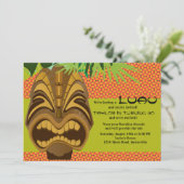 Island Tiki Luau Party Invitation Kaart (Staand voorkant)