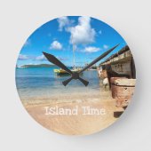 Island Time Clock Ronde Klok (Voorkant)