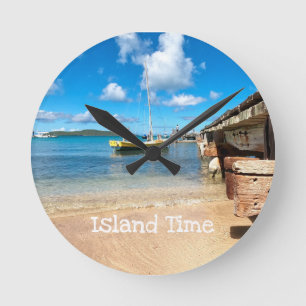 Island Time Clock Ronde Klok