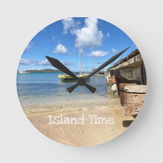 Island Time Clock Ronde Klok (Voorkant)