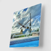 Island Time Clock Vierkante Klok (Hoek)