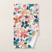 ISLAND TIME Colorful Tropical Floral Bad Handdoek (Handdoek)