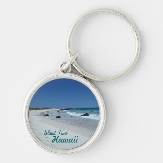 Island Time Hawaii schilderachtig strand souvenir  Sleutelhanger (Voorkant)